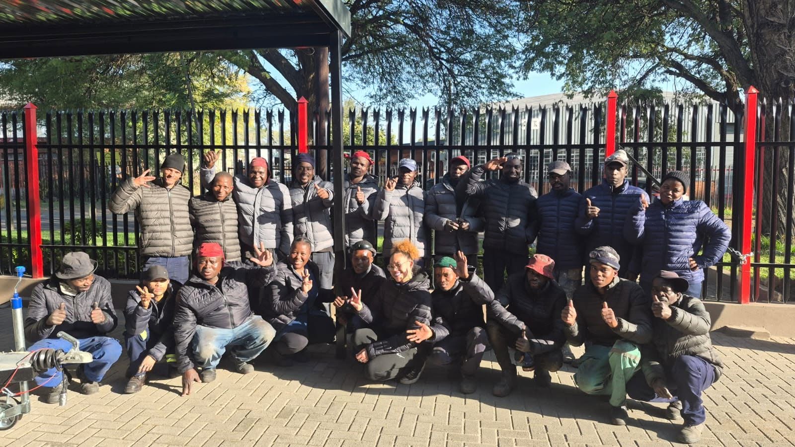 The Platinum Trailers CC team outside the factory in Brits