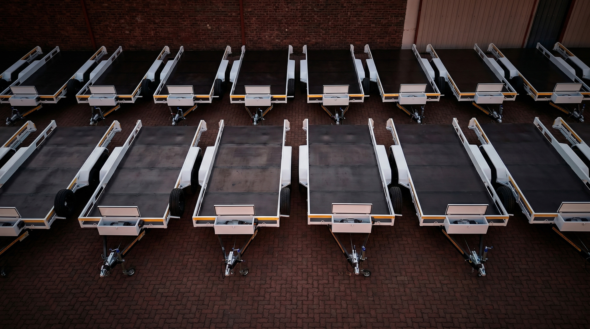 Platinum Trailers factory aerial view, Brits North West